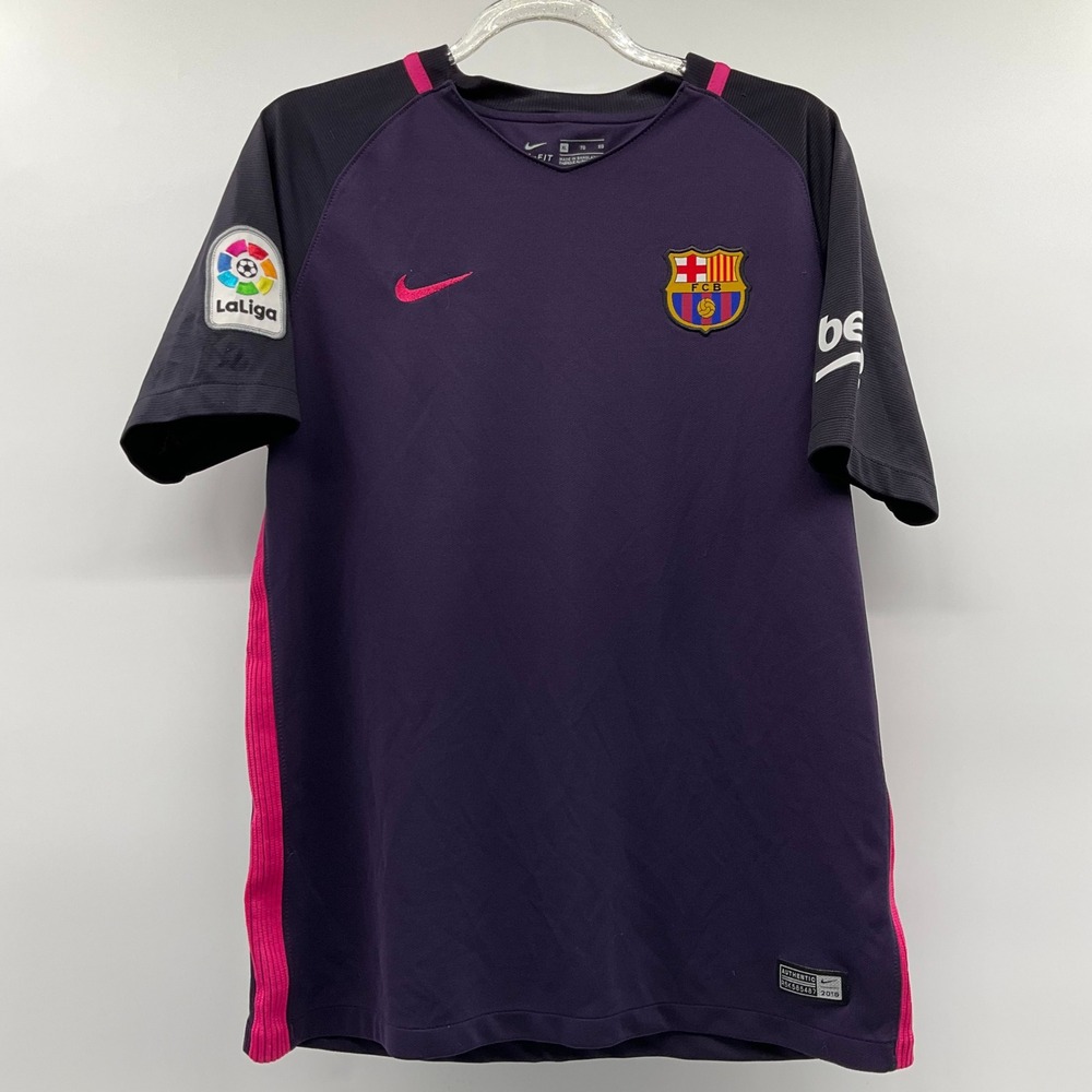 Nike FC Barcelona Messi 10 Soccer Jersey Youth XL 2016 Purple Pink Blokecore